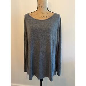 Leo Rossi Gray Sweater w/ Button Up Back & Elbow Pads Size 2XL